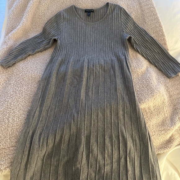 Eileen Fisher Gray Sweater Dress - Picture 2 of 4